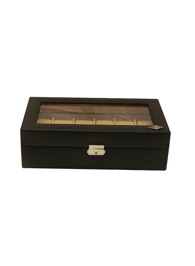 LAVERI LEATHER - unisex Laveri Genuine Leather Desiger 15 Watch Box With Glass Top - Image 1