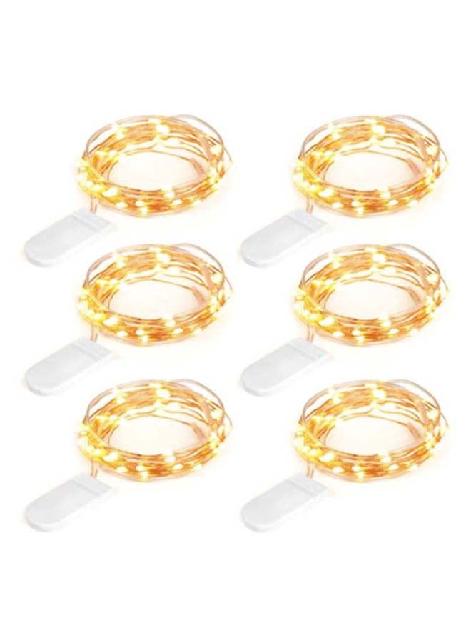 Beauenty 6-Piece LED Fairy String Light For Christmas Set Yellow 1.2meter Yellow 1.2meter - Image 1