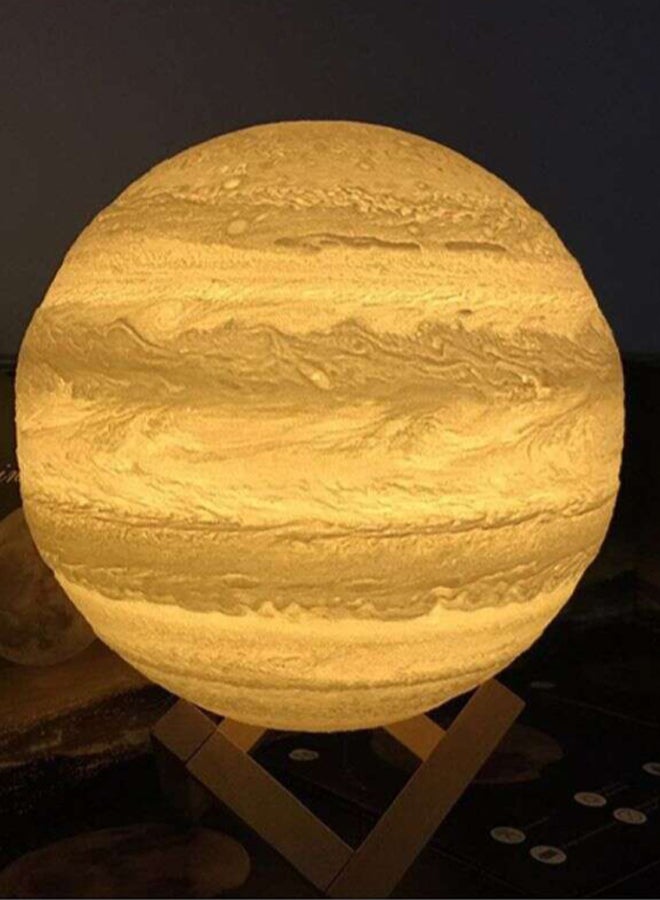 أيبيسي مصباح طاولة بتصميم قمر ثلاثي الأبعاد بإضاءة LED متغيرة الألوان أبيض/بيج 15سم - Image 3