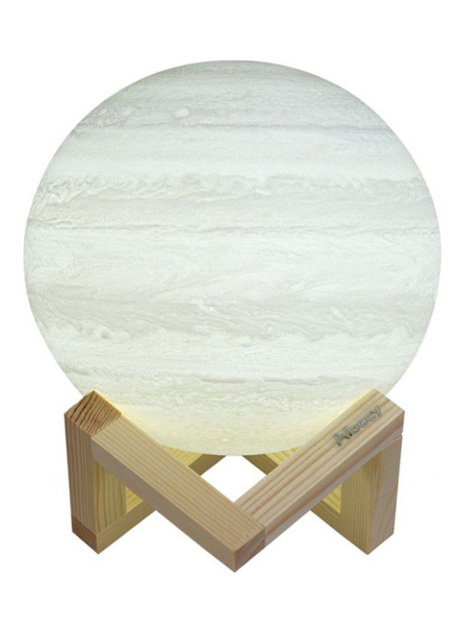 3D Colour Changing Moon LED Table Lamp White/Biege 20cm