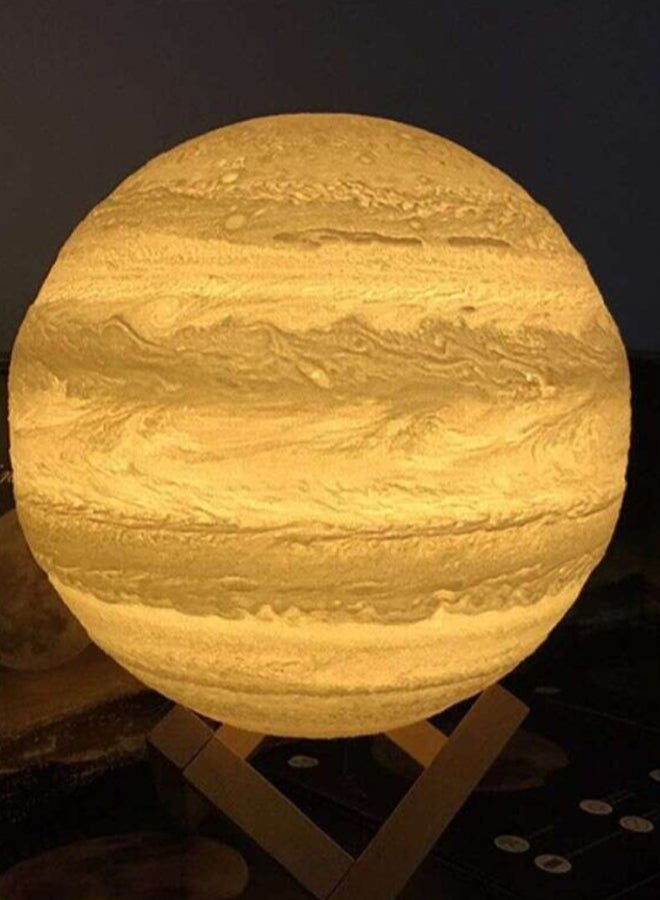 3D Colour Changing Moon LED Table Lamp White/Biege 20cm