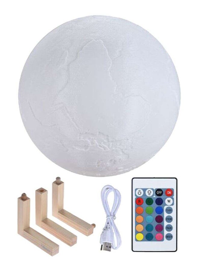 3D Colour Changing Moon LED Table Lamp White/Beige 8 x 13cm - Image 1