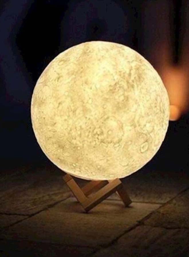 بيوينتي مصباح LED على شكل قمر ثلاثي الأبعاد أبيض/بيج 15سم - Image 2