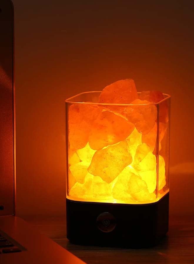 Sharpdo LED Crystal Salt Rock Night Table Lamp Orange/Clear/Black - Image 3