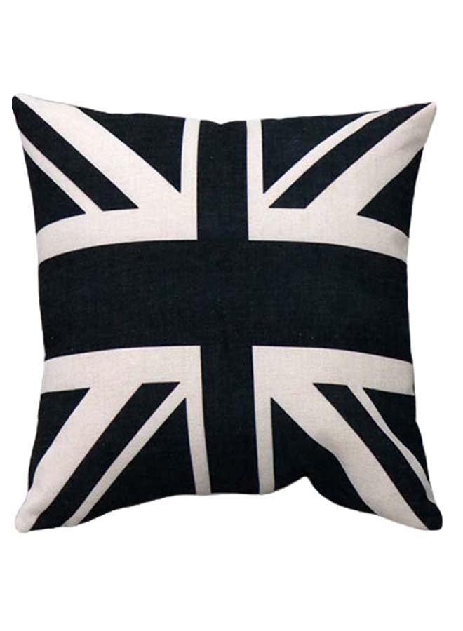 شاربدو وسادة زينة بطبعة علم أسود/ أبيض