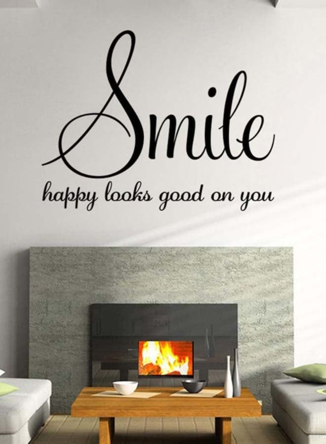 Beauenty Letter Printed Pattern Wall Sticker Black 58 x 45cm - Image 3