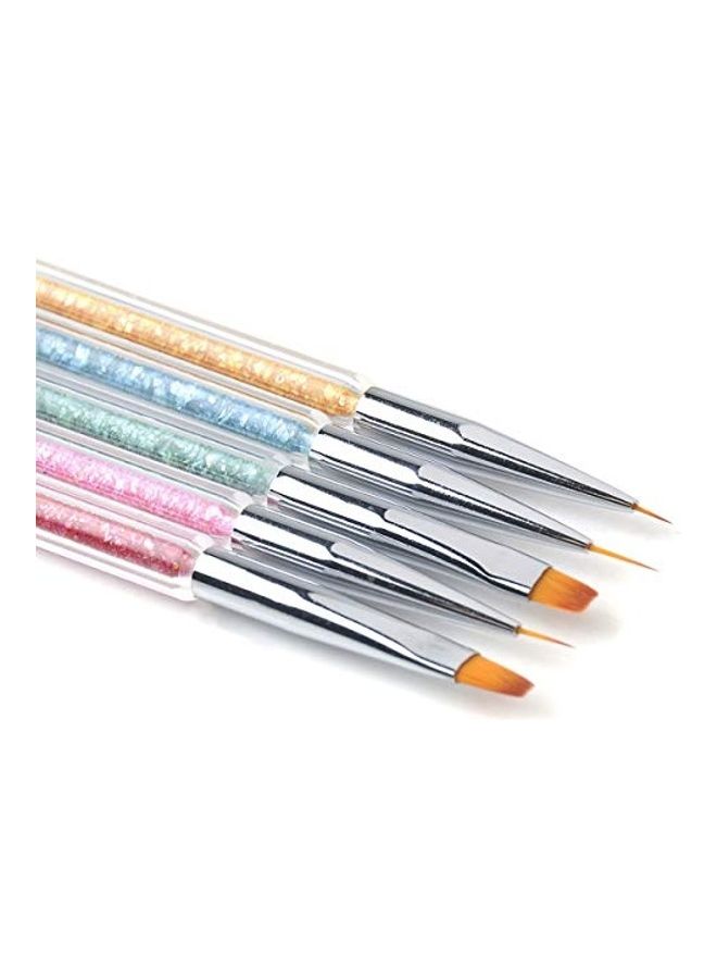 5-Piece Nail Art Drawing Brush Set Multicolour - Image 4