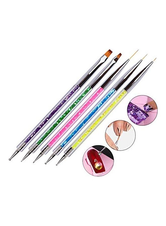 5-Piece Nail Art Drawing Brush Set Multicolour - Image 1