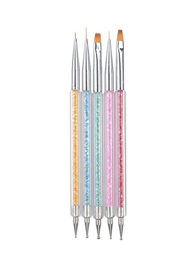5-Piece Nail Art Drawing Brush Set Multicolour - Image 3