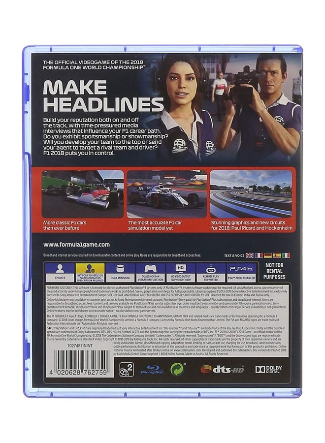 Codemasters - F1 2018 - playstation_4_ps4 - Image 1