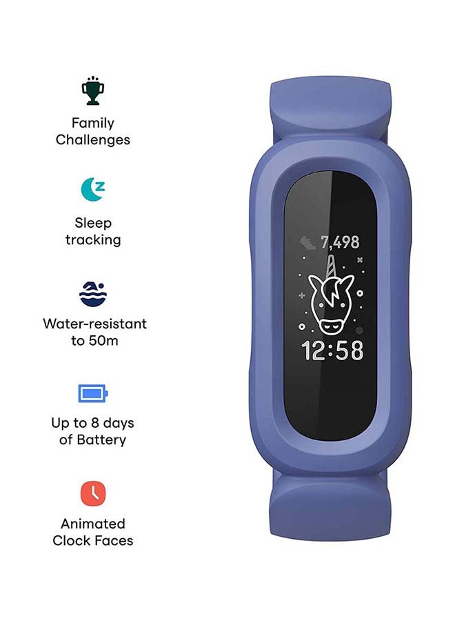 Fitbit - Ace 3,Tracker for Kids 6+ with Animated Clock Faces, Up to 8 days battery life & water resistant up to 50 m Cosmic Blue & Astro Green - Image 1