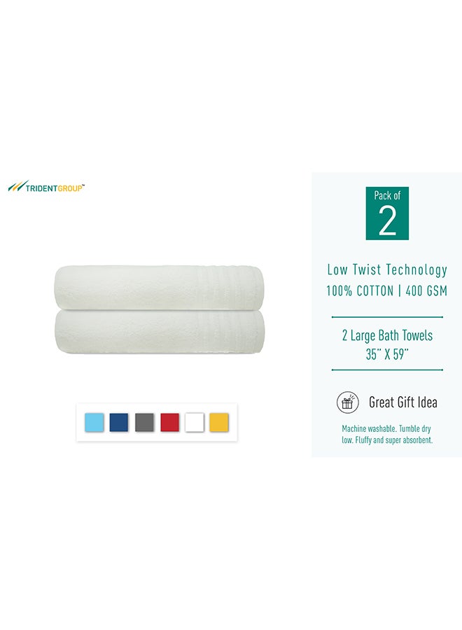 ترايدنت طقم مناشف حمام كبيرة سمارت تويست مكونة من قطعتين مصنوع من القطن 100% أخضر 90x150 سم أخضر 90x150سم - Image 4
