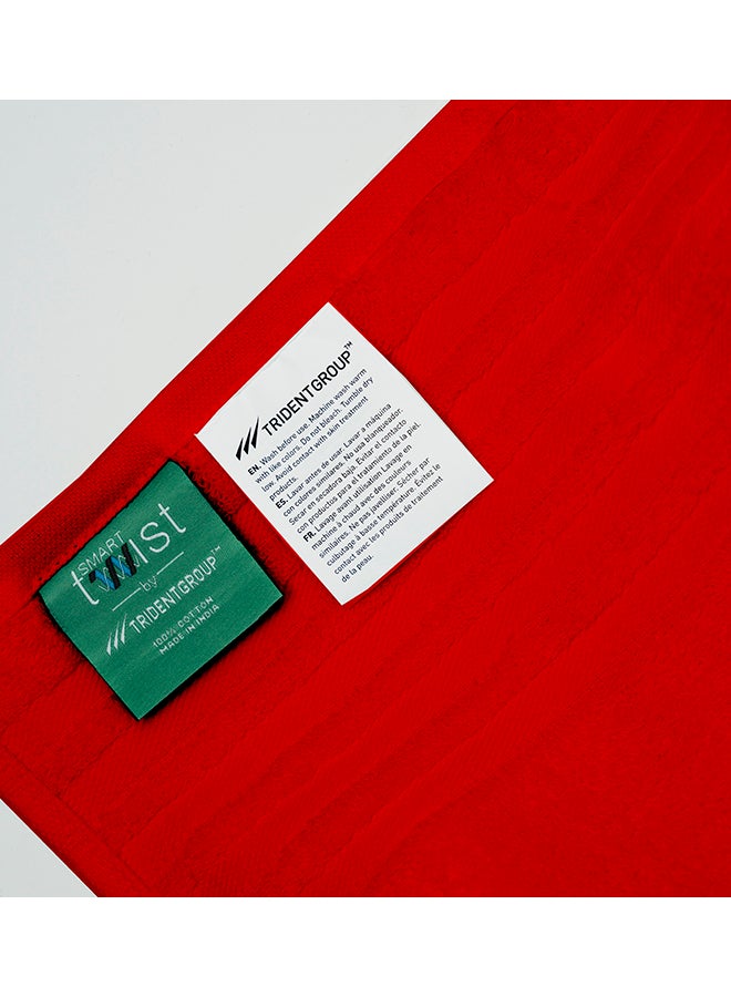 ترايدنت طقم مناشف حمام كبيرة سمارت تويست مكونة من قطعتين مصنوع من القطن 100% أحمر 90x150 سم - Image 3