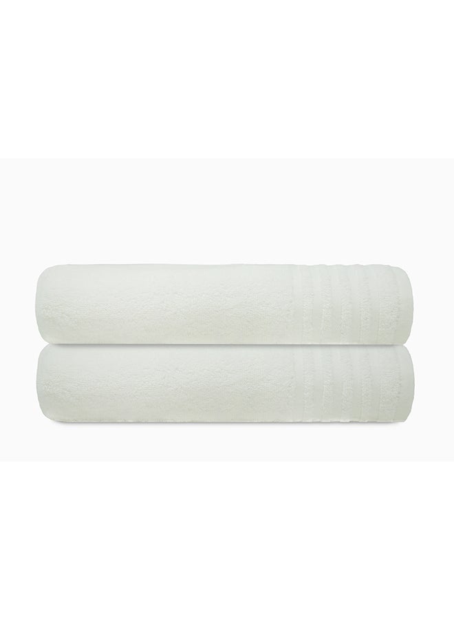 2-Piece 100% Cotton Smart Twist Large Bath Towel Set White 70x130cm - v1615790440/N43144062A_2