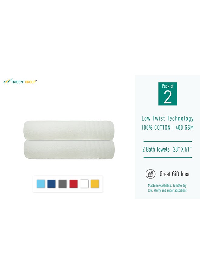 ترايدنت طقم مناشف حمام كبيرة سمارت تويست مكونة من قطعتين مصنوع من القطن 100% أزرق 70x130 سم - Image 4