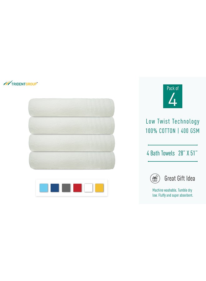 ترايدنت مجموعة مناشف استحمام 4 قطع 100% قطن بتقنية التواء ذكية - Image 4