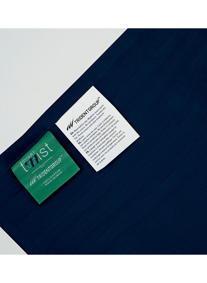 Trident 6-Piece 100% Cotton Smart Twist Towel Set Includes 1xLarge Bath Towel 90x150cm, 1xBath Towel 70x130 cm, 2xHand Towels 50x90 cm, 2xWash Towel 30x30 cm Navy 70x130 ,50x90 ,30x30cm - Image 2