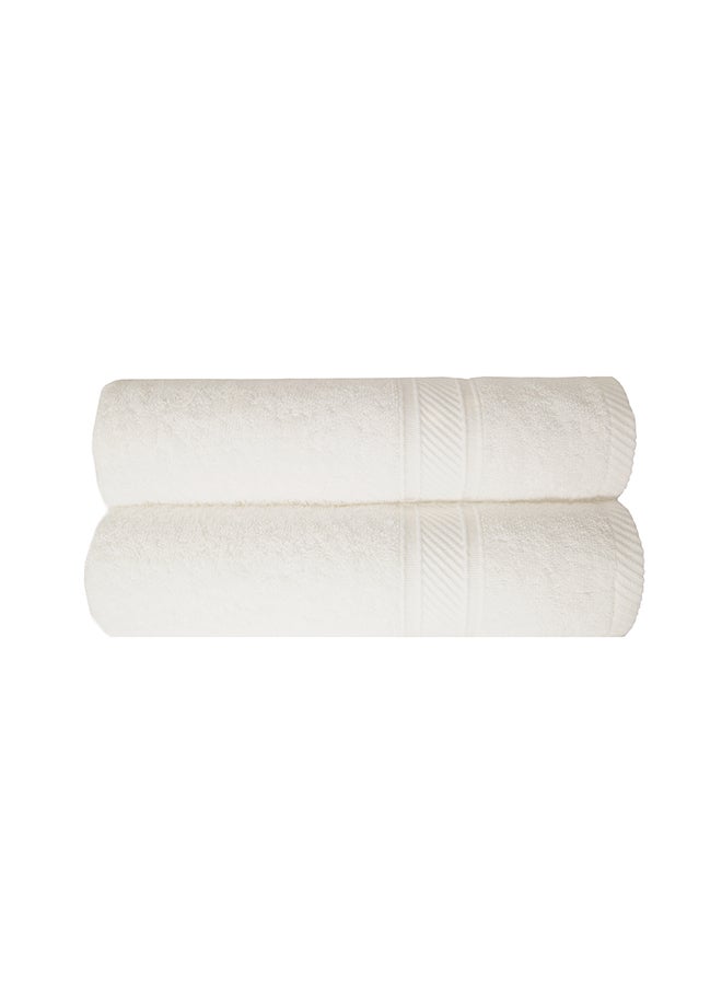 2-Piece 100% Cotton 500 GSM Plush Towel Set White 70x140cm - v1615790446/N43144078A_2