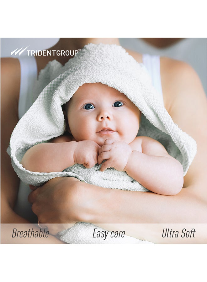 ترايدنت طقم مناشف قطيفة 100% قطن 500 جرام لكل متر مربع مكون من قطعتين أبيض 70x140 سم - Image 5