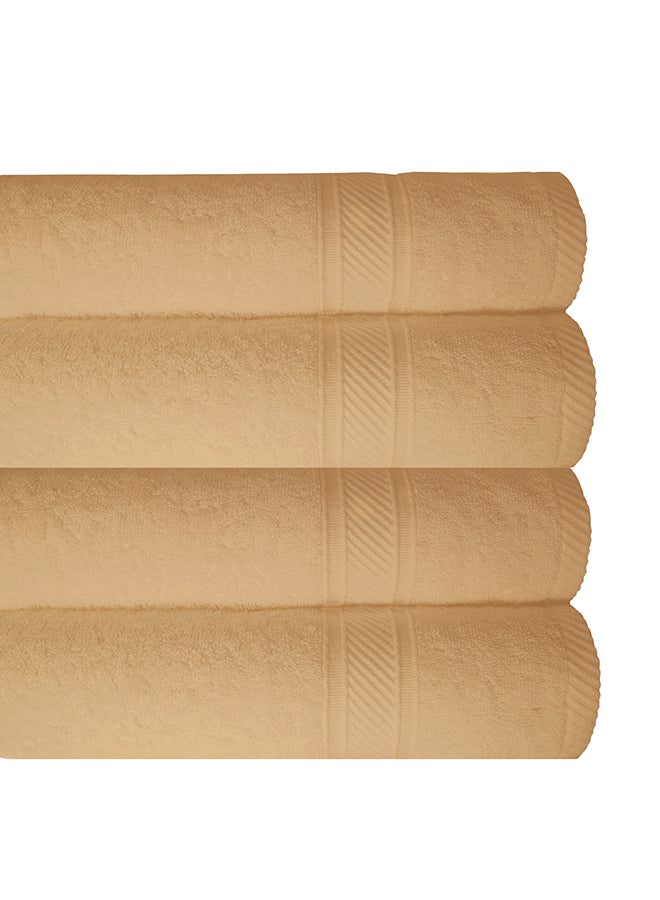 4-Piece 100% Cotton 500 GSM Plush Towel Set Beige 70x140cm - v1615790450/N43144089A_1