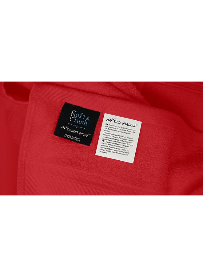 Trident 4-Piece 100% Cotton 500 GSM Plush Towel Set Red 70x140cm  - Image 3