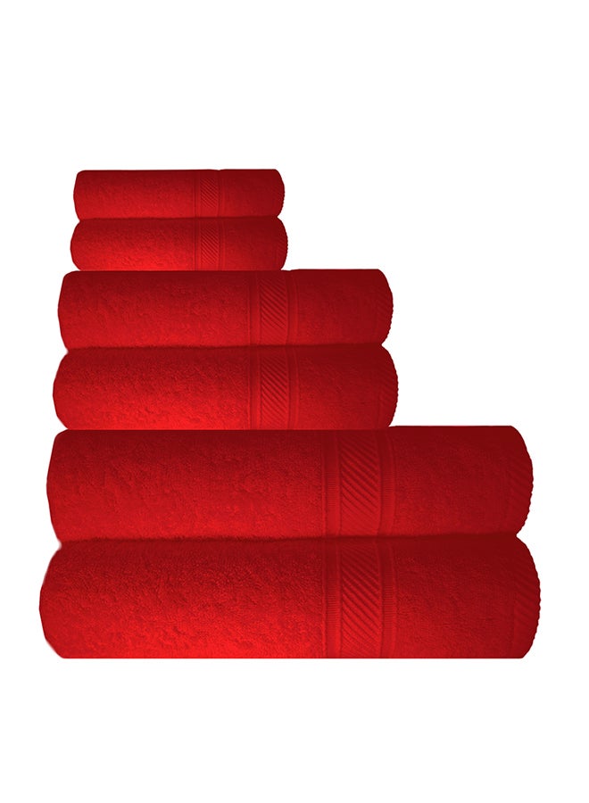 ترايدنت طقم مناشف فاخرة من القطن 100% مكون من 6 قطع بوزن 500 جرام لكل متر مربع يشمل 2 مناشف استحمام 70x140 سم، 2 مناشف يد 40x60 سم، 2 مناشف غسيل - Image 1