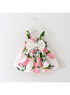 JOLLY Bowknot Deatiled Printed Dress White/Pink/Green 