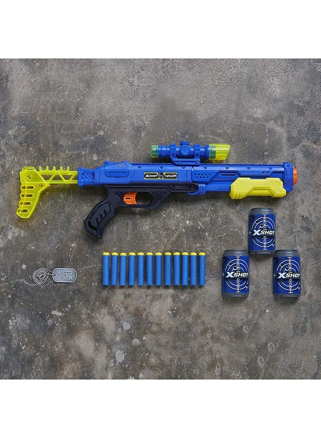 Zuru Ninja Quickscope Blaster Gun With Dart And Cans