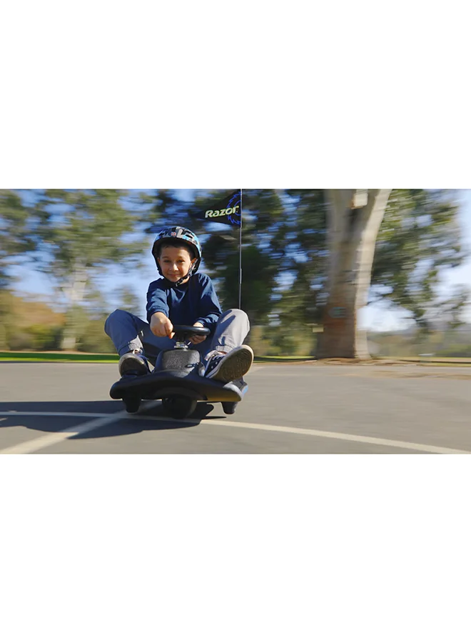 Razor Razor Crazy Cart Shift - Electric Go Kart for Kids 6+ with 360° Auto Drift Steering, 8 mph Max Speed, Low Speed Setting & 40 Minute Ride Time, 5 Mile Range, Ride On with 12V 5Ah Battery - Black & Blue Multicolour ‎77.1x52.5x32.5cm
