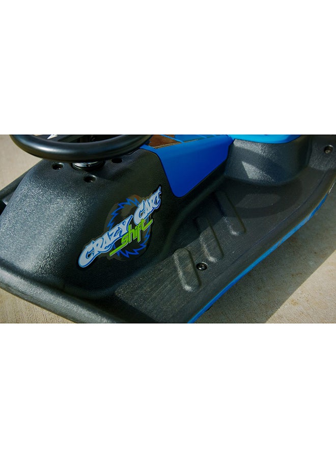 Razor - Razor Crazy Cart Shift - Electric Go Kart for Kids 6+ with 360° Auto Drift Steering, 8 mph Max Speed, Low Speed Setting & 40 Minute Ride Time, 5 Mile Range, Ride On with 12V 5Ah Battery - Black & Blue Multicolour ‎77.1x52.5x32.5cm - Image 1