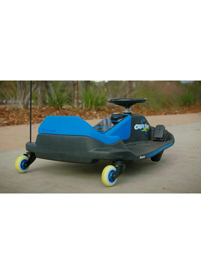 Razor Razor Crazy Cart Shift - Electric Go Kart for Kids 6+ with 360° Auto Drift Steering, 8 mph Max Speed, Low Speed Setting & 40 Minute Ride Time, 5 Mile Range, Ride On with 12V 5Ah Battery - Black & Blue Multicolour ‎77.1x52.5x32.5cm