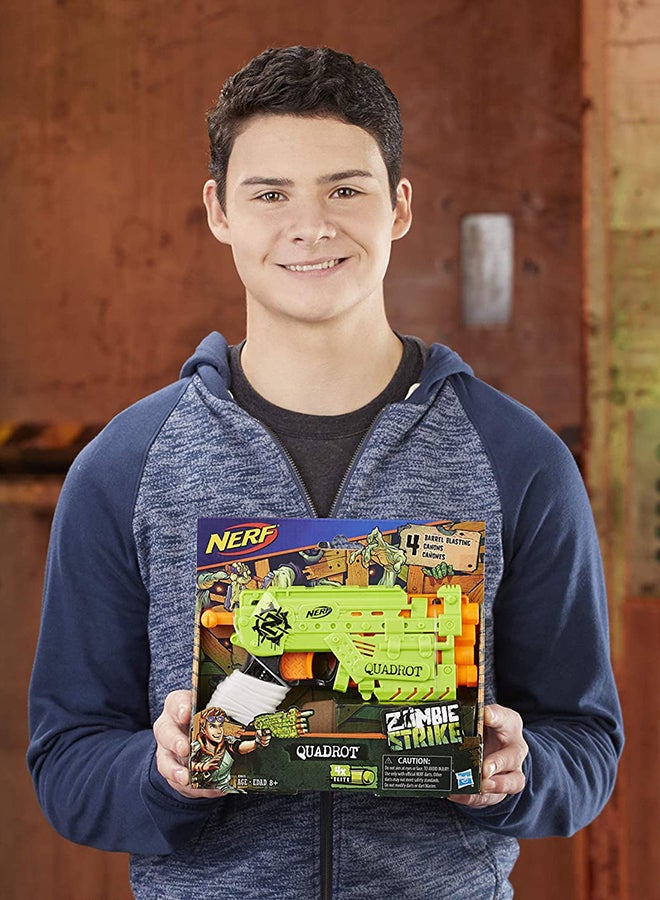 NERF - Zombie Strike Quadrot Blaster With Dart - Image 1
