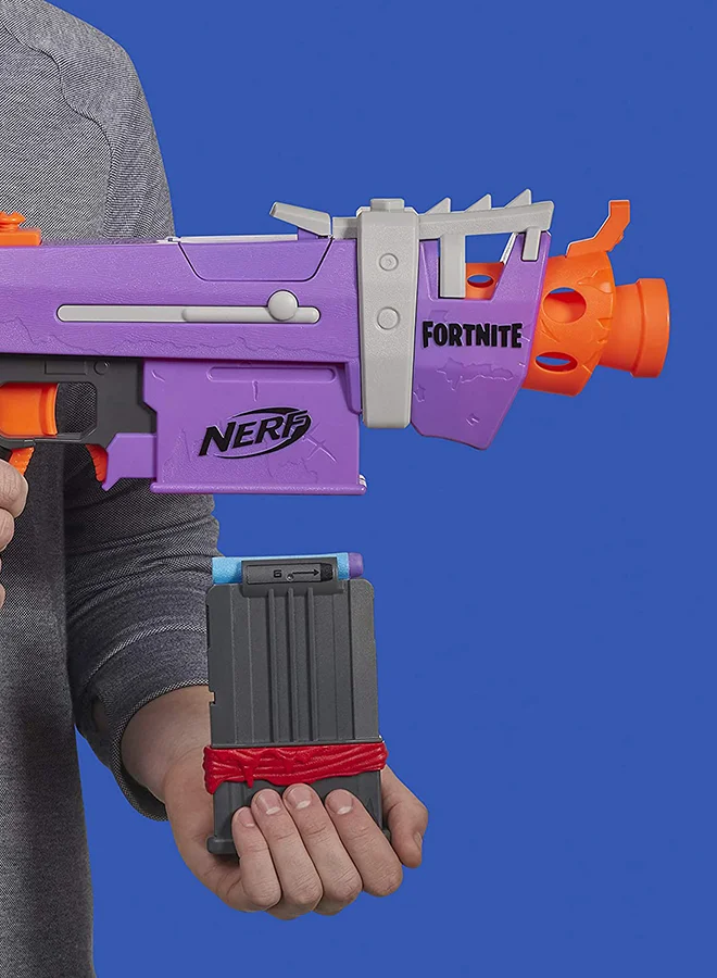 NERF Nerf Fortnite Smg-E Blaster  Motorized Dart Blasting, 6-Dart Clip, 6 Official Nerf Elite Darts 6.71x40.59x22.91cm