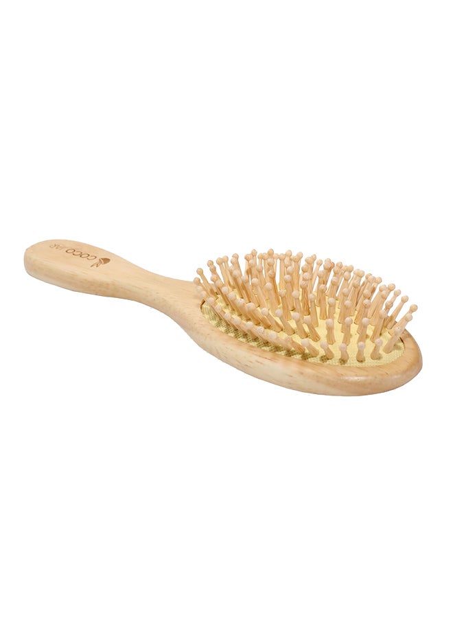Coco Jar Round Shaped Wooden Hair Brush Beige 25x10cm  - Image 1