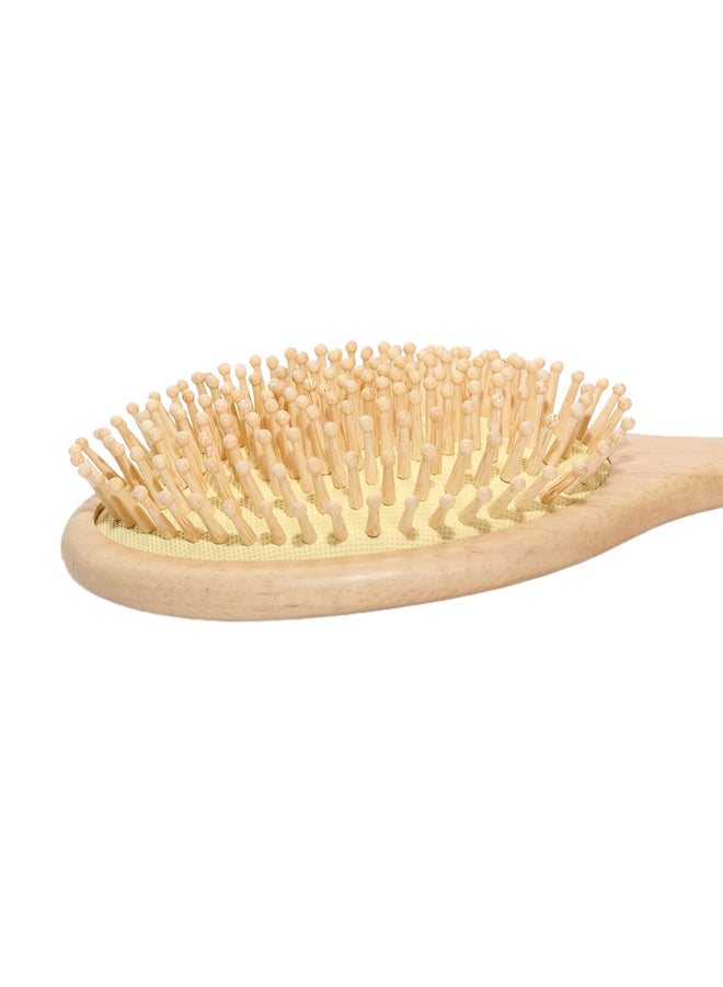 Coco Jar Round Shaped Wooden Hair Brush Beige 25x10cm  - Image 3