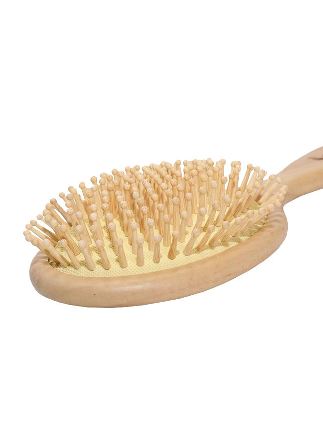 Coco Jar Round Shaped Wooden Hair Brush Beige 25x10cm  - Image 4