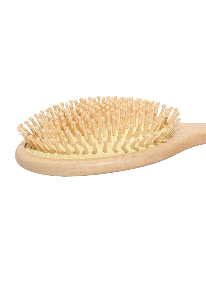 Coco Jar Round Shaped Wooden Hair Brush Beige 21.5x6.5cm  - Image 4