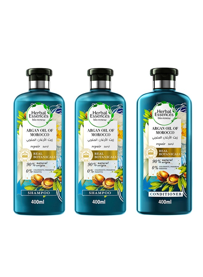 Herbal Essences - Shampoo And Conditioner With Argan Oil Of Moroco 400ml Pack Of 3 - Image 1