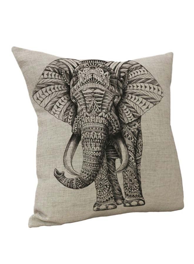 Sharpdo Decorative Printed Soft Pillow Beige/Black 45 x 45cm