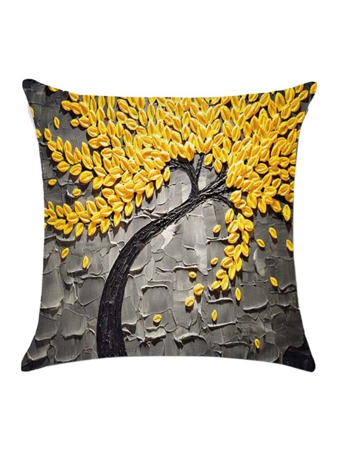 Sharpdo Decorative Printed Soft Pillow Grey/Yellow 45 x 45cm