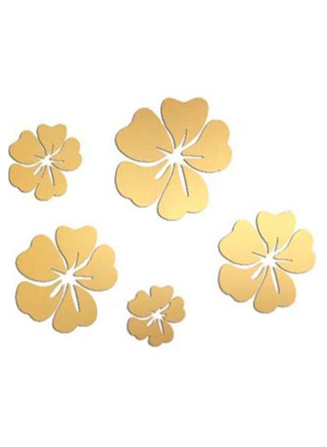 شاربدو ملصق جداري بشكل زهور بنمط مرآة ذهبي - Image 1