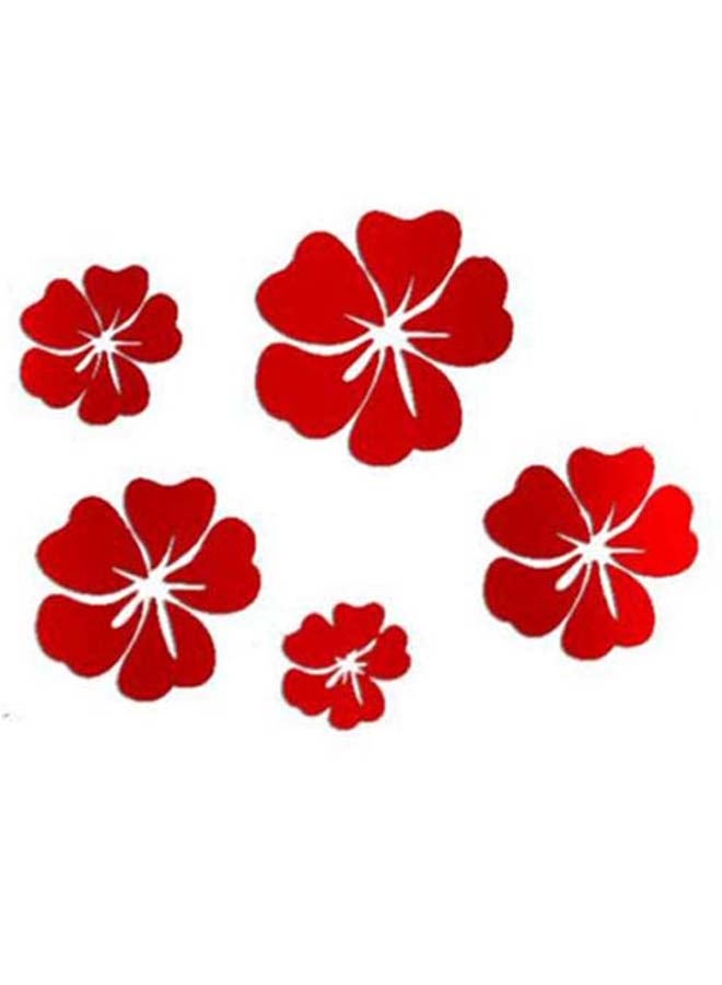 شاربدو ملصق جداري على شكل زهور بتصميم عاكس أحمر - Image 1