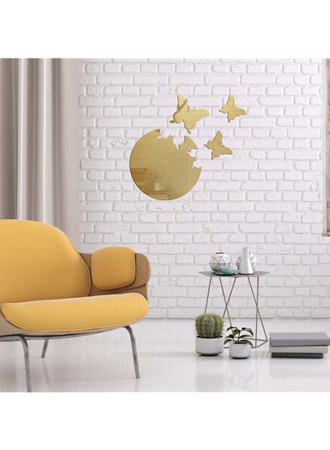 شاربدو ملصق جداري بنمط مرآة ذهبي 30 x 27سم - Image 2