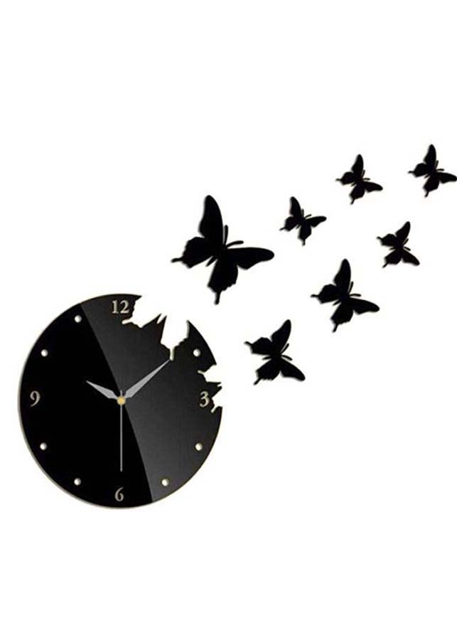 Sharpdo 7-Piece Butterfly With Clock Sticker Set Black 27.5 x 27.5cm - Image 1