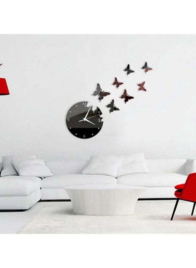 Sharpdo 7-Piece Butterfly With Clock Sticker Set Black 27.5 x 27.5cm - Image 2