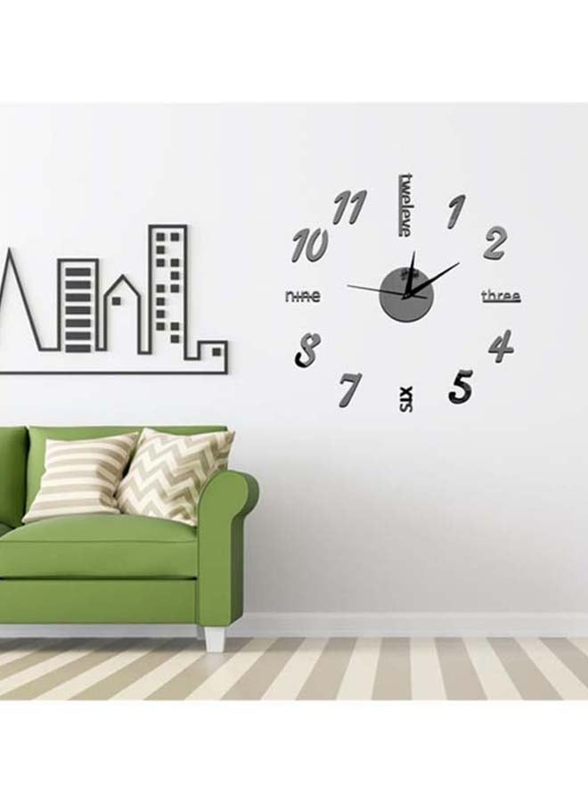 Sharpdo - Decorative Clock Style Wall Sticker Grey/Black 60x45centimeter - Image 1