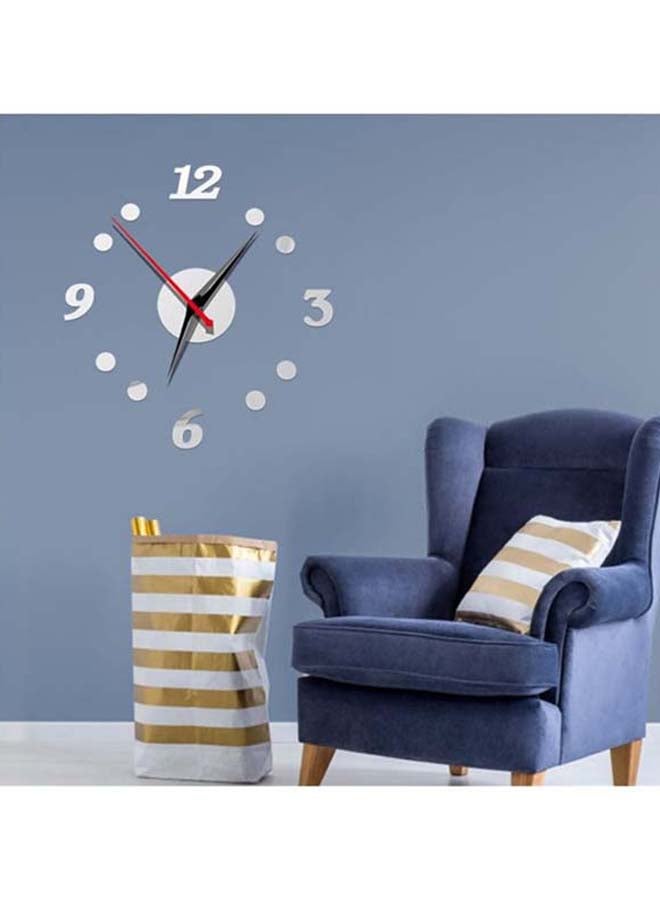 شاربدو ملصق جداري للزينة بنمط ساعة فضي / أسود / أحمر 50 x 50سم - Image 2