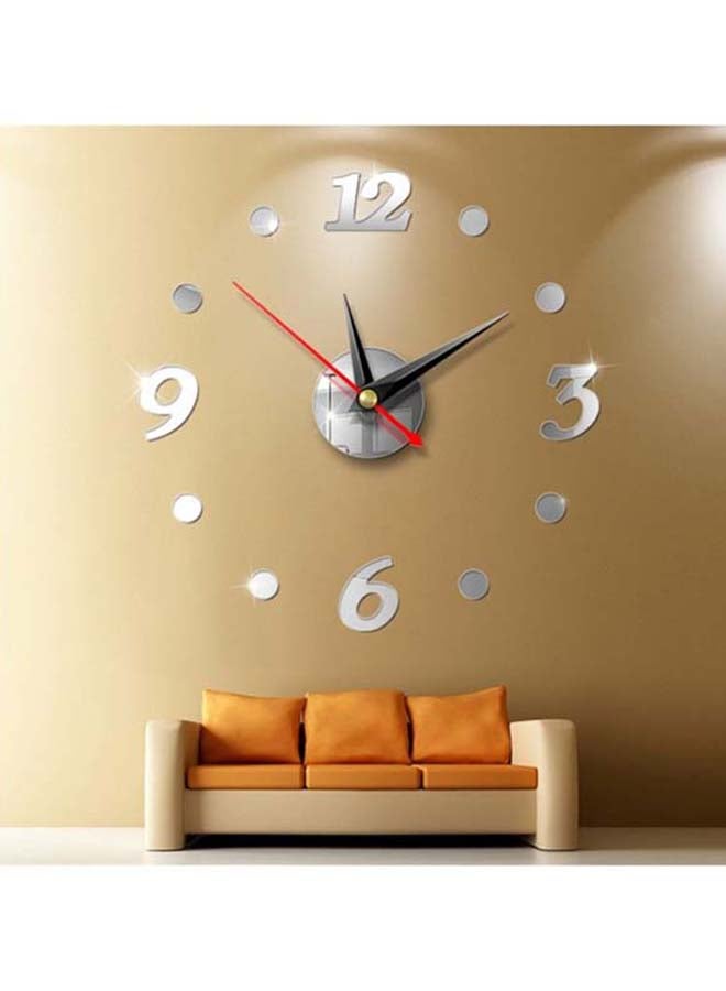 شاربدو ملصق جداري للزينة بنمط ساعة فضي / أسود / أحمر 50 x 50سم - Image 3