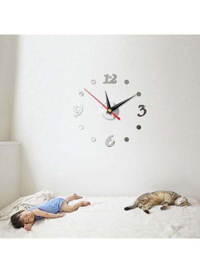 شاربدو ملصق جداري للزينة بنمط ساعة فضي / أسود / أحمر 50 x 50سم - Image 5