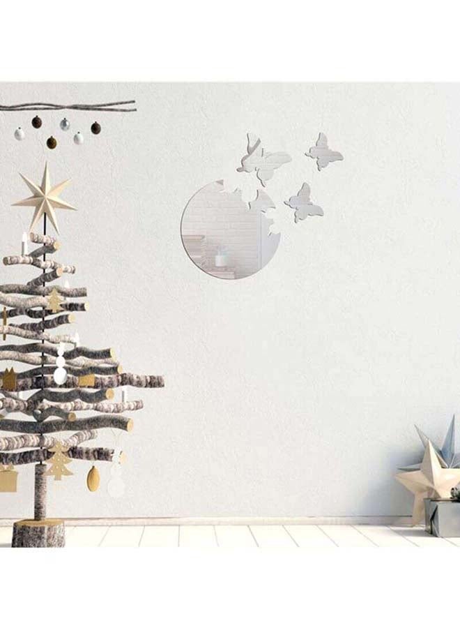 شاربدو مجموعة ملصق جداري للزينة بتصميم فراشات مع منظر مستدير الشكل - 3 قطع فضي 30 x 27سم - Image 2